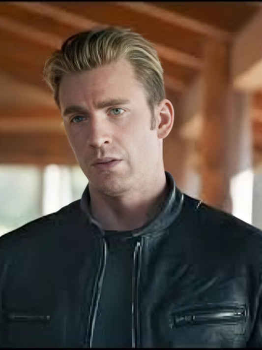  Avengers End Game Chris Evans 2019 Black Leather Jacket