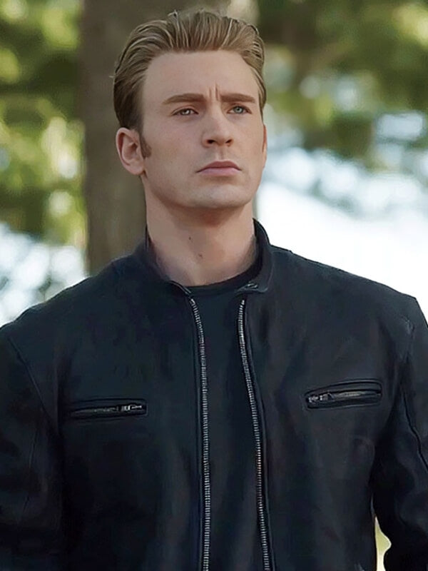  Avengers End Game Chris Evans 2019 Black Leather Jacket