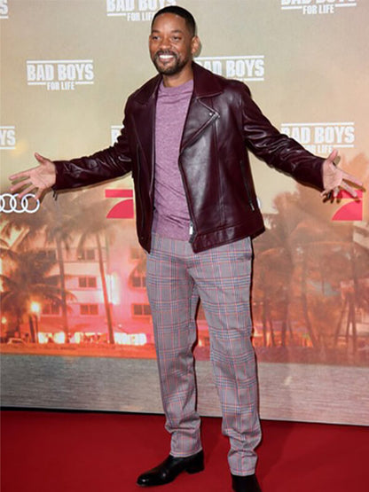 Bad Boys For Life Premiere 2020 Will Smith Brown Leahther Jacket