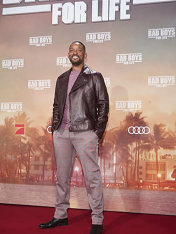 Bad Boys For Life Premiere 2020 Will Smith Brown Leahther Jacket