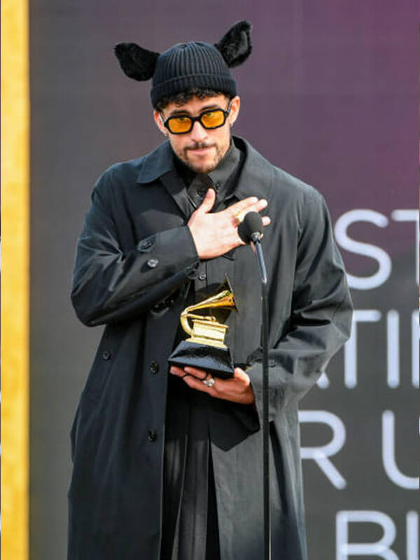 Bad Bunny 63rd Grammy's Black Coat
