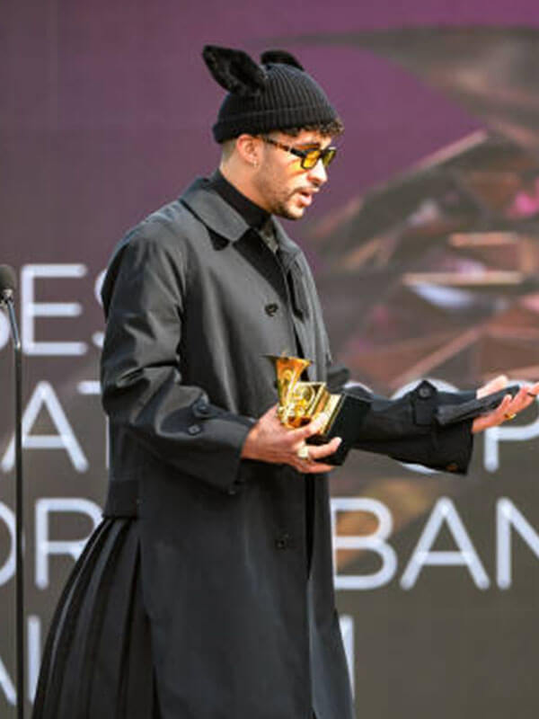 Bad Bunny 63rd Grammy's Black Coat