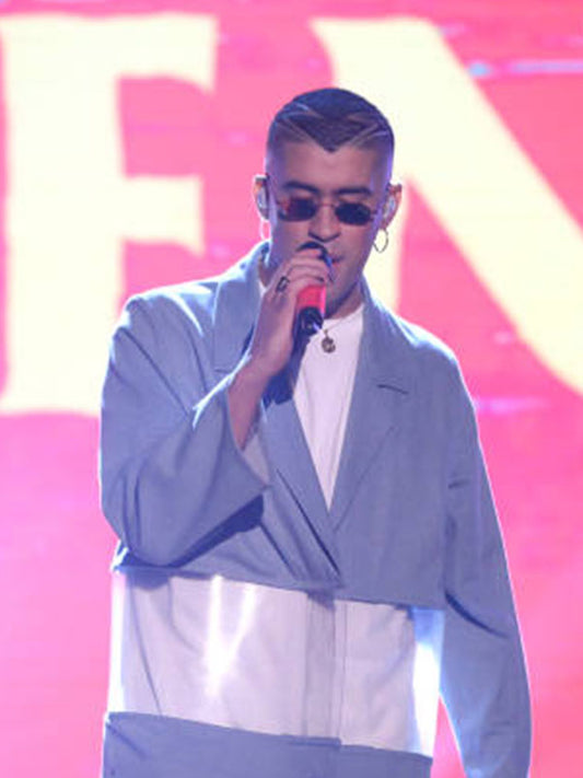 Bad Bunny Jimmy Fallon Show Live Blue Coat.