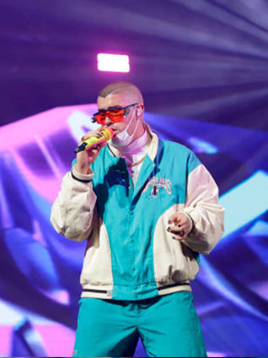 Bad Bunny Spotify Viva Blue Jacket and Short.