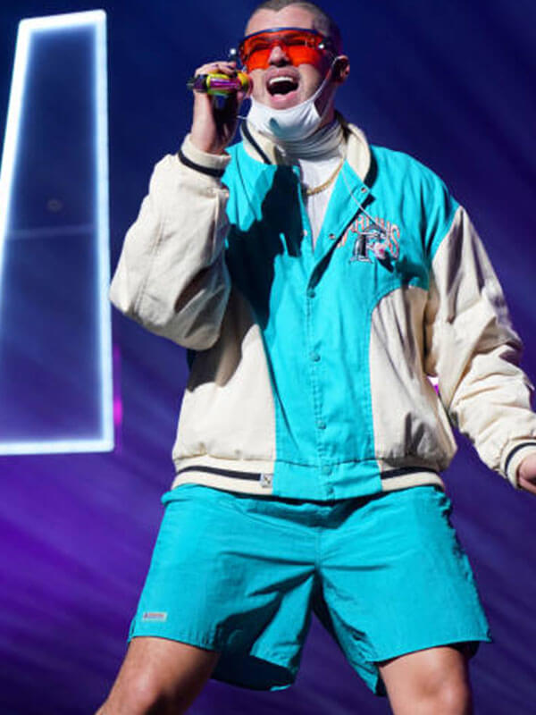 Bad Bunny Spotify Viva Blue Jacket and Short.