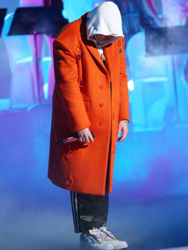 Bad Bunny Latin Grammy's Orange Coat.