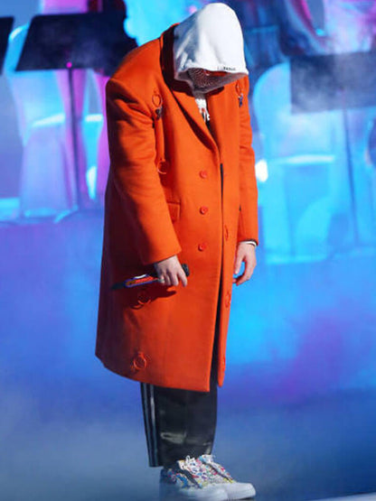 Bad Bunny Latin Grammy's Orange Coat.
