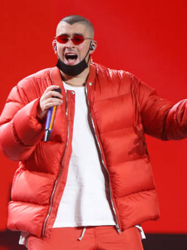 Bad Bunny Latin Grammy's Orange Puffer Jacket