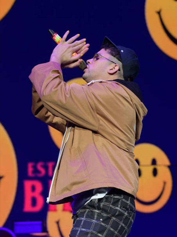 Bad Bunny Oakland Concert Brown Jacket.