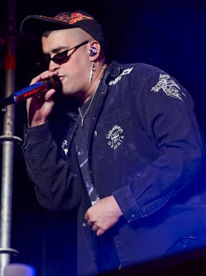 Bad Bunny Rio Babel Festival Black Jacket.