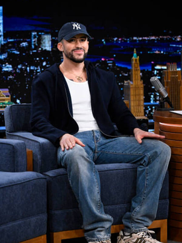 Bad Bunny The Tonight Show Black Hoodie Jacket.