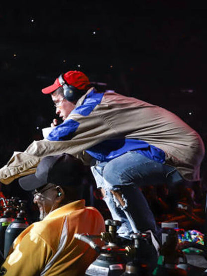 Bad Bunny Uforia Festival Blue Guayabera Jacket.