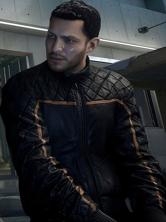 Battlefield Hardline Black Quilted Leather Jacket