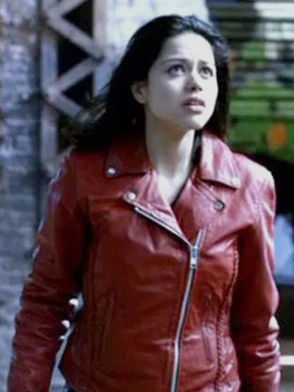 Ben 10: Alien Swarm 2009 Alyssa Diaz Red Leather Jacket 