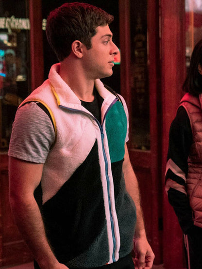 Ben Never Have I Ever Season 02 Multi Color Shearling Vest