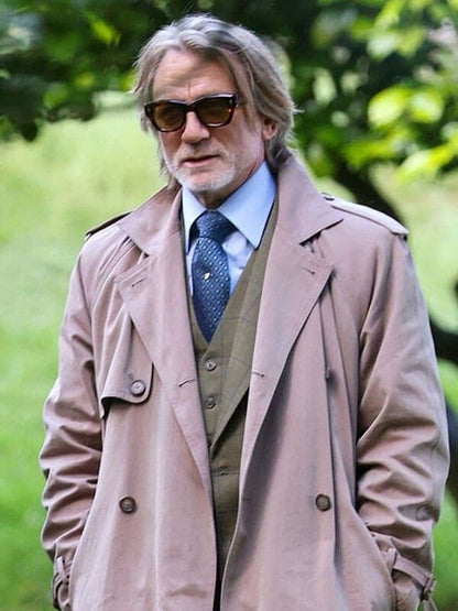 Benoit Blanc Wake up Dead Man Tan Trench Coat
