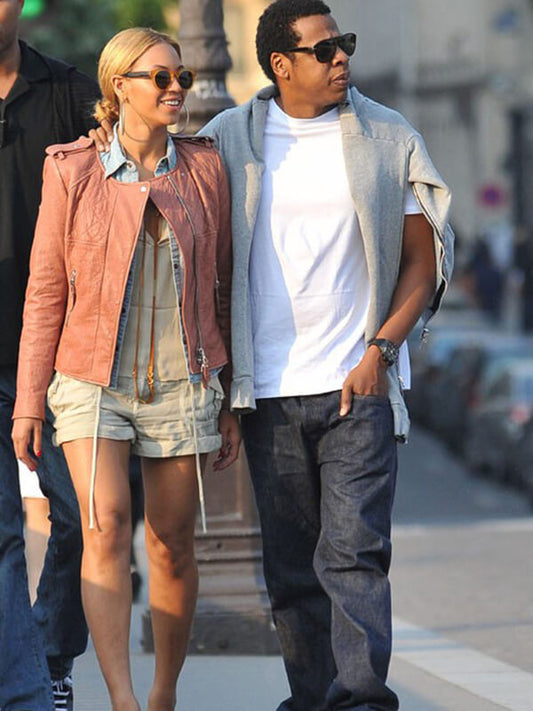 Beyonce Pink Leather Jacket