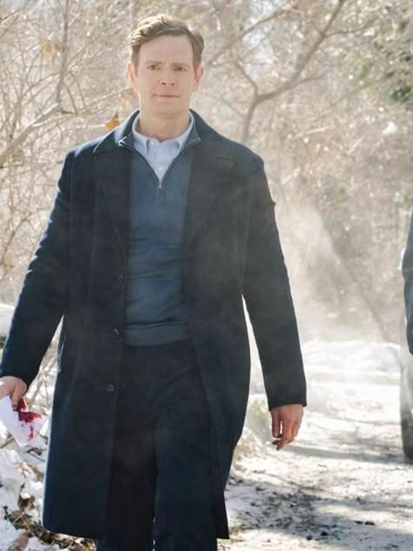 Bill Goodman CIA Season 01 Blue Wool Trench Coat