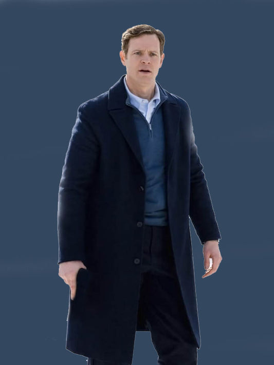 Bill Goodman CIA Season 01 Blue Wool Trench Coat