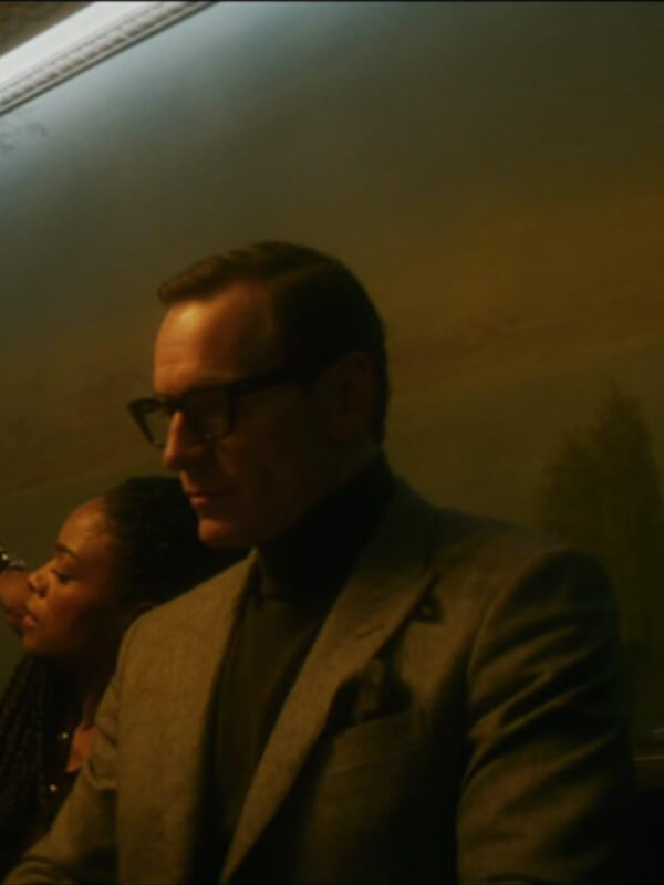 Black Bag 2025 Michael Fassbender Grey Wool Jacket