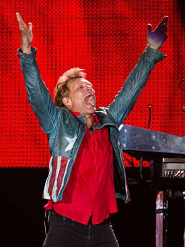 Bon Jovi Rock In Rio Blue Leather Jacket