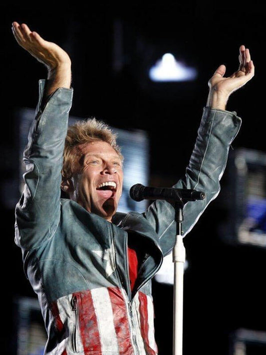 Bon Jovi Rock In Rio Blue Leather Jacket