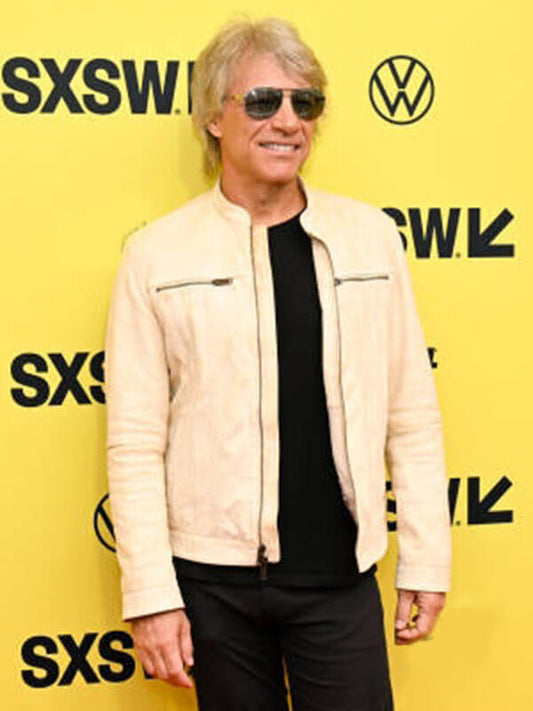 Bon Jovi The Bon Jovi Story Premiere Tan Leather Jacket