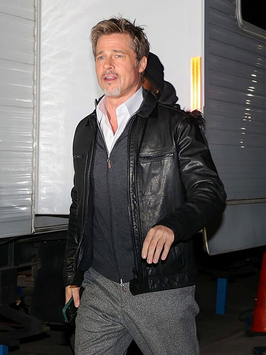Brad Pitt Black Leather jacket