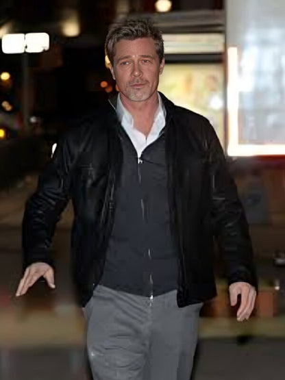 Brad Pitt Black Leather jacket