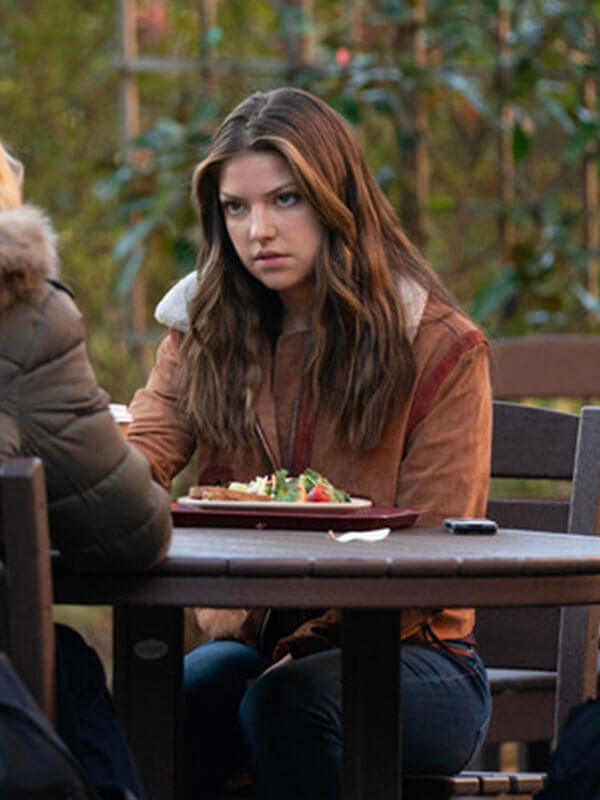 Bree Tell Me Lies Season 02 Brown Suede Leather Jacket