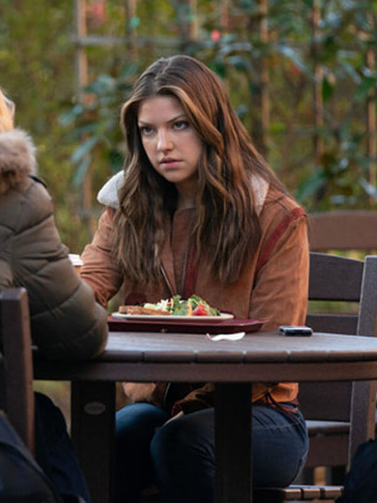 Bree Tell Me Lies Season 02 Brown Suede Leather Jacket