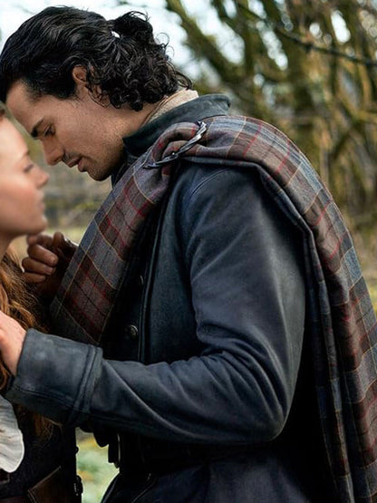 Brian Fraser Outlander Blood of my Blood Blue Leather Jacket.