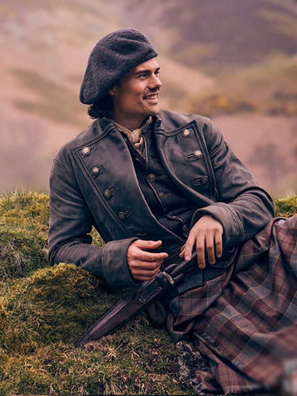 Brian Fraser Outlander Blood of my Blood Blue Leather Jacket.