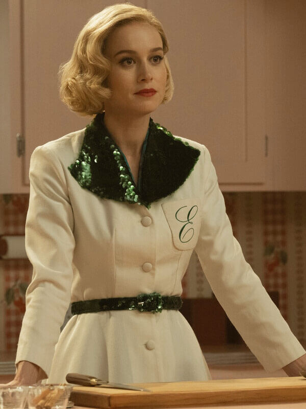 Brie Larson Lessons In Chemistry 2023 White Cotton Coat