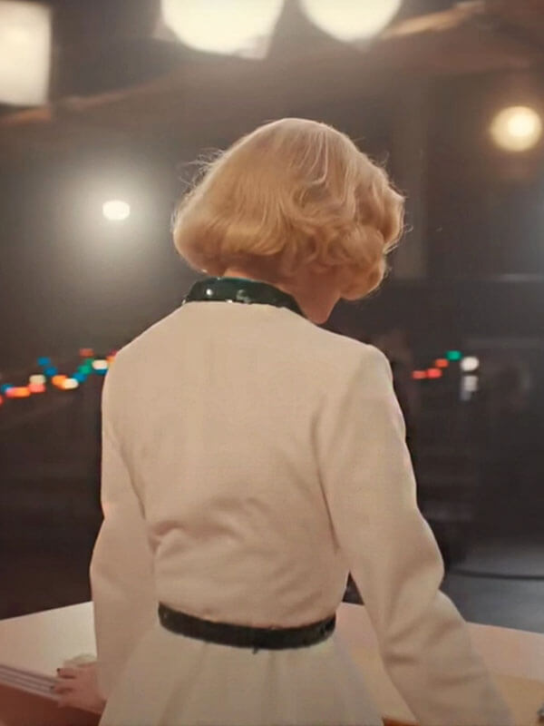Brie Larson Lessons In Chemistry 2023 White Cotton Coat