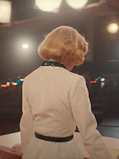 Brie Larson Lessons In Chemistry 2023 White Cotton Coat