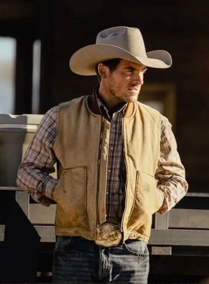 Cade Haris The Madison Season 01 Tan Cotton Vest