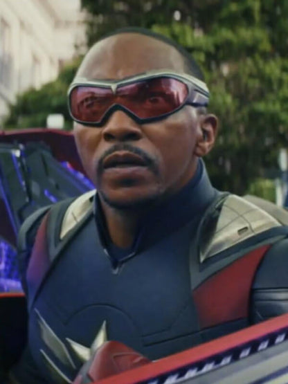Captain America Brave New World 2025  Anthony Mackie Costume Blue Jacket