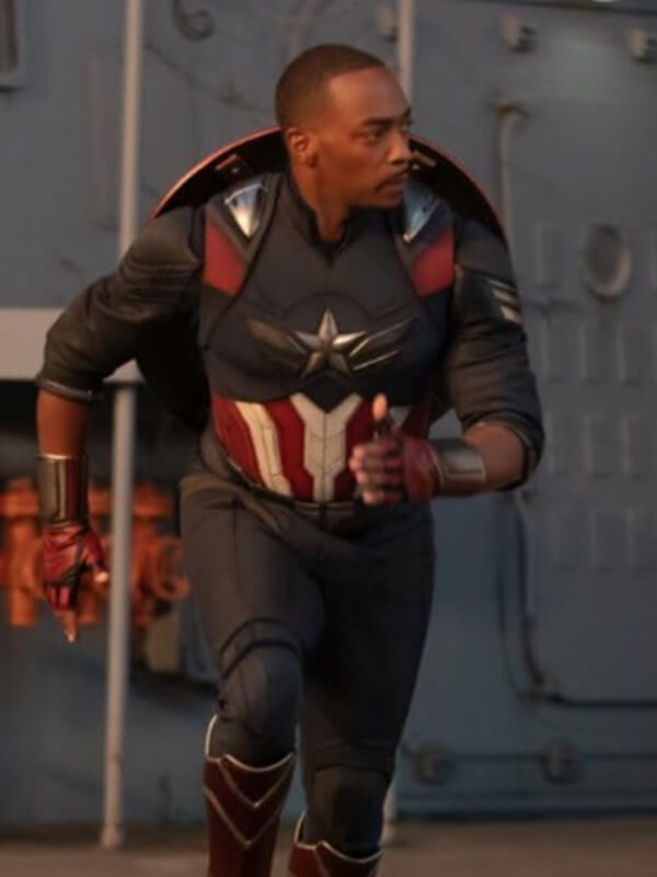 Captain America Brave New World 2025  Anthony Mackie Costume Blue Jacket