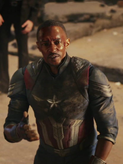 Captain America Brave New World 2025  Anthony Mackie Costume Blue Jacket