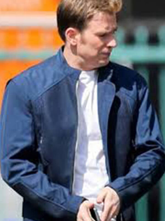 Captain America The Winter Soldier Chris Evans Blue Leather Jacket