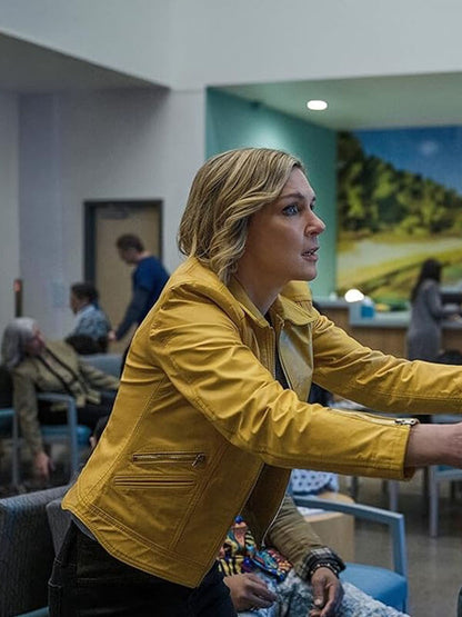 Carol Pluribus Yellow Leather Jacket