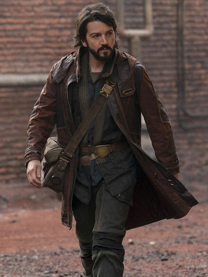 Cassian Andor Star Wars Andor Season 01 Brown Leather Trench Coat