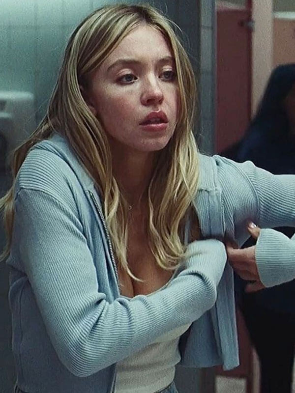 Cassie Howard Euphoria Season 02 Cyan Crop Jacket