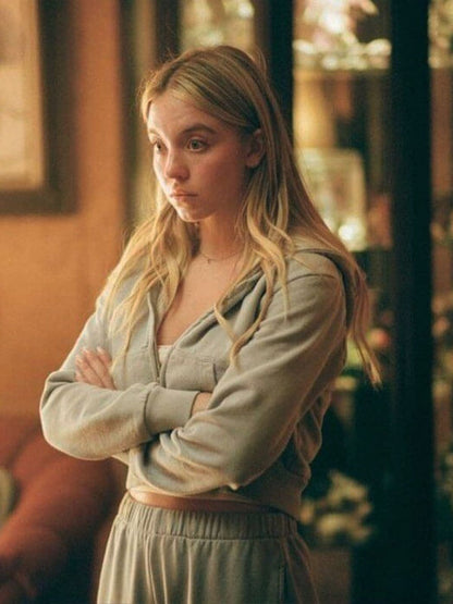 Cassie Howard Euphoria Season 02 Grey Crop Jacket