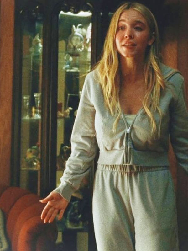 Cassie Howard Euphoria Season 02 Grey Crop Jacket