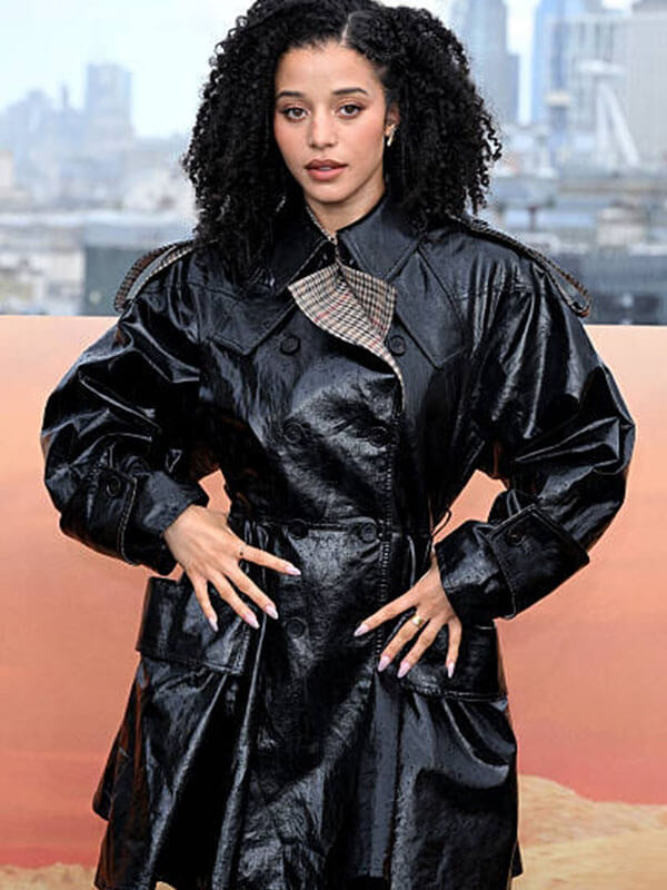 Chase Infiniti One Battle After Another Premiere Black Leather Trench Coat