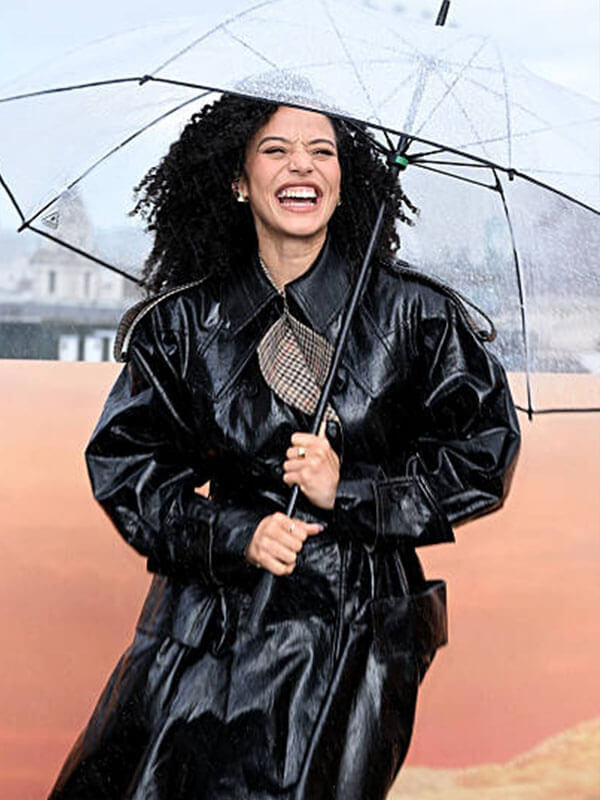 Chase Infiniti One Battle After Another Premiere Black Leather Trench Coat