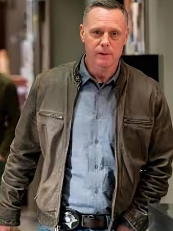 Chicago P.D Season12 Jason Beghe Black Leather Jacket