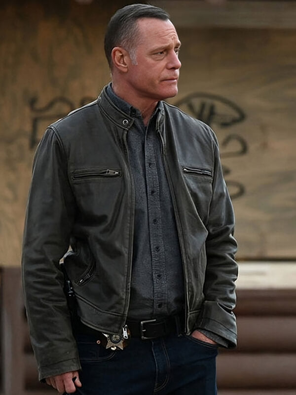 Chicago P.D Season12 Jason Beghe Black Leather Jacket